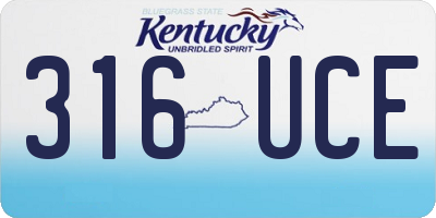 KY license plate 316UCE