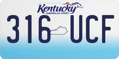 KY license plate 316UCF