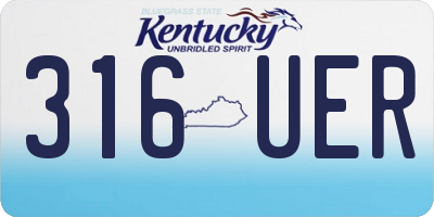 KY license plate 316UER