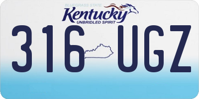 KY license plate 316UGZ