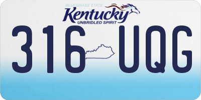 KY license plate 316UQG