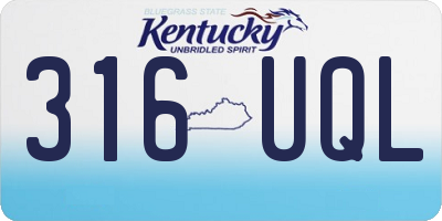 KY license plate 316UQL