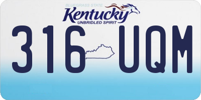 KY license plate 316UQM