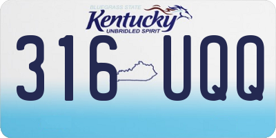 KY license plate 316UQQ