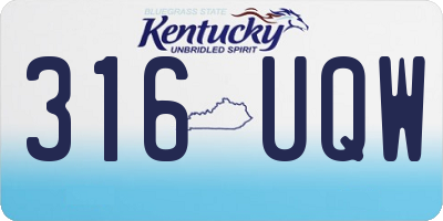 KY license plate 316UQW