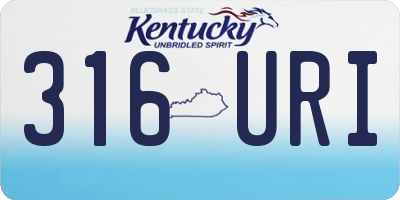KY license plate 316URI