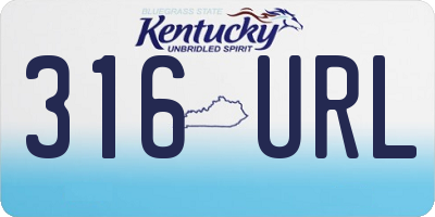 KY license plate 316URL