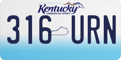 KY license plate 316URN