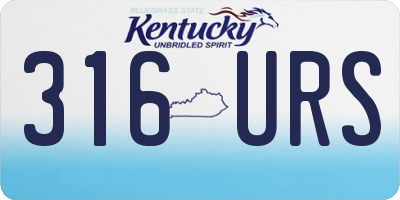 KY license plate 316URS