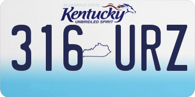 KY license plate 316URZ