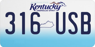 KY license plate 316USB