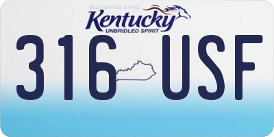 KY license plate 316USF