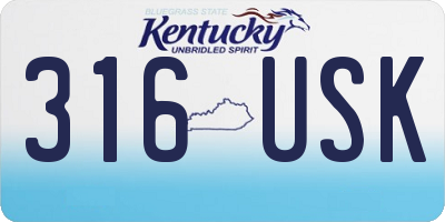 KY license plate 316USK