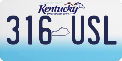 KY license plate 316USL