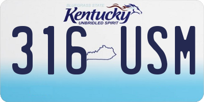 KY license plate 316USM