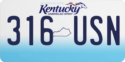 KY license plate 316USN