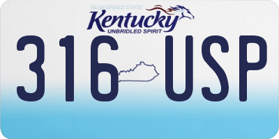KY license plate 316USP