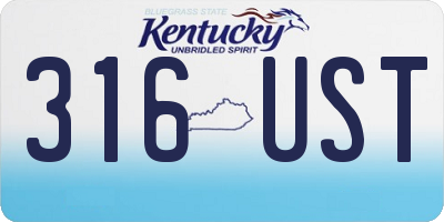 KY license plate 316UST