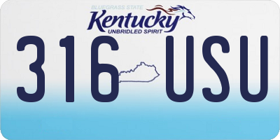 KY license plate 316USU