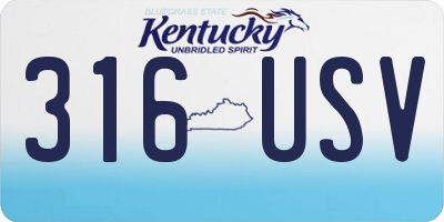 KY license plate 316USV