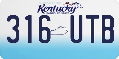 KY license plate 316UTB
