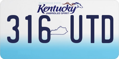 KY license plate 316UTD