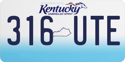 KY license plate 316UTE
