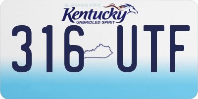 KY license plate 316UTF