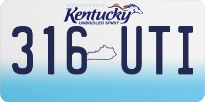 KY license plate 316UTI