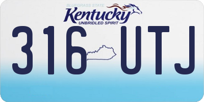 KY license plate 316UTJ