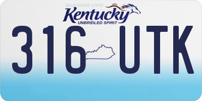 KY license plate 316UTK
