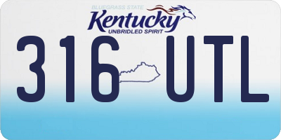 KY license plate 316UTL
