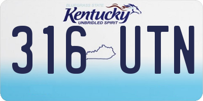 KY license plate 316UTN