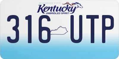 KY license plate 316UTP