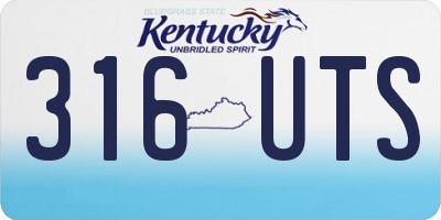 KY license plate 316UTS