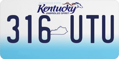 KY license plate 316UTU