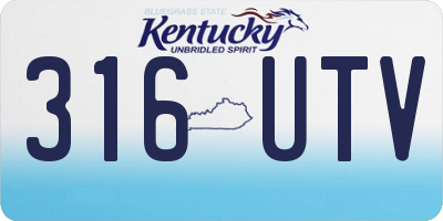 KY license plate 316UTV