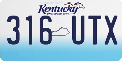KY license plate 316UTX