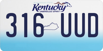 KY license plate 316UUD