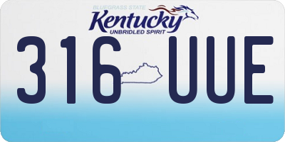 KY license plate 316UUE