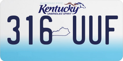 KY license plate 316UUF