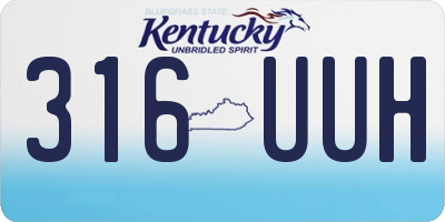 KY license plate 316UUH