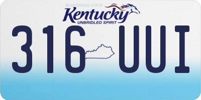 KY license plate 316UUI