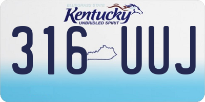 KY license plate 316UUJ
