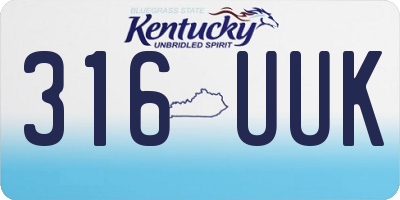 KY license plate 316UUK