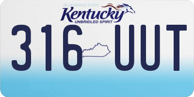 KY license plate 316UUT