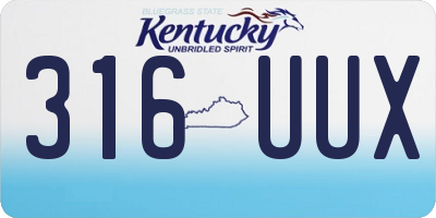 KY license plate 316UUX