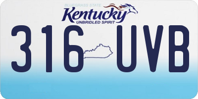 KY license plate 316UVB