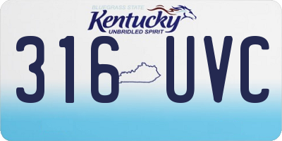 KY license plate 316UVC