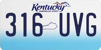 KY license plate 316UVG